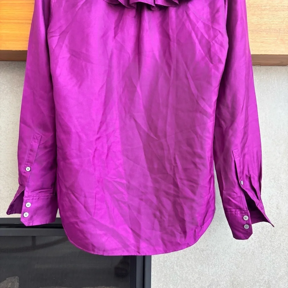 NWT J.Crew Collection silk twill ruffle-collar Blouse, Size XXS